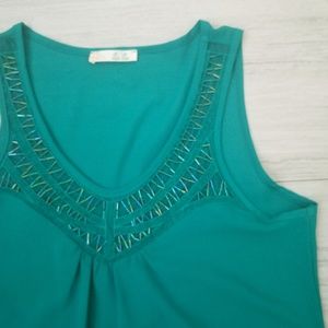 LAST CHANCE! Teal Illy Illy chiffon tank